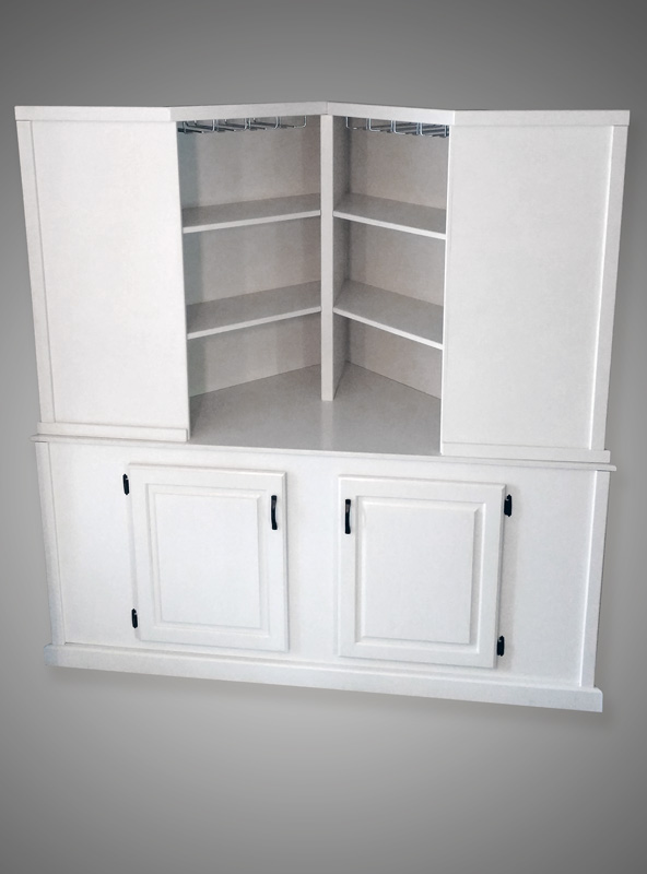 Custom Built Corner Cabinet by Josh Randall of RandallsWoodWorks.com
